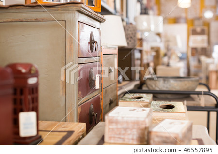 Furniture showroom with wooden commode Furniture showroom with wooden commode 46557895