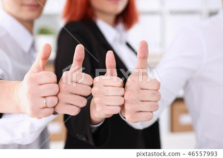 Group of people show ok or confirm Group of people show ok or confirm 46557993