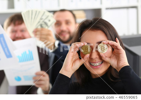 Young happy smiling chinese woman holding Young happy smiling chinese woman holding 46559065
