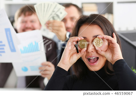 Young happy smiling chinese woman holding Young happy smiling chinese woman holding 46559067