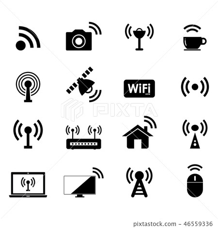 Wireless and wifi icon Wireless and wifi icon 46559336
