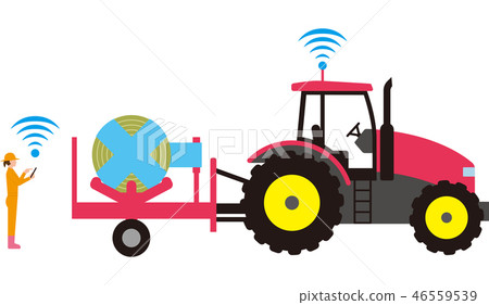 Smart farming. Automated farming tractors and pasture cultivation. 46559539