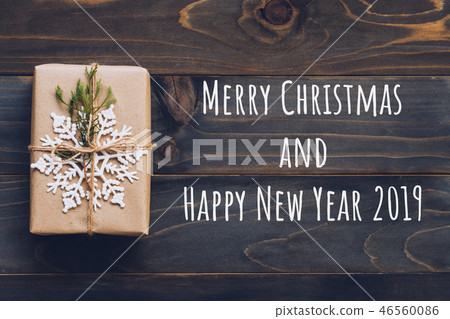 Homemade christmas gift box and Happy New Year Homemade christmas gift box and Happy New Year 46560086