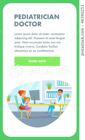 Pediatrician Doctor Exam Office. Vector Banner. Pediatrician Doctor Exam Office. Vector Banner. 46560251