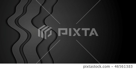 Abstract black wavy concept tech banner design - Stock Illustration ...