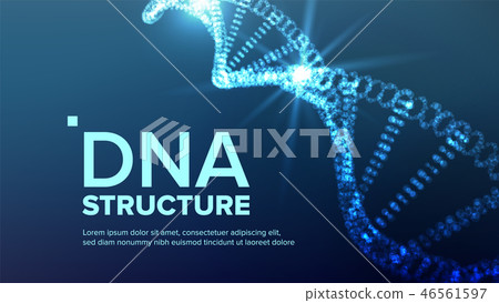 Dna Structure Vector. Futuristic Code. Biotechnology Concept. Biochemistry Flyer. Illustration 46561597