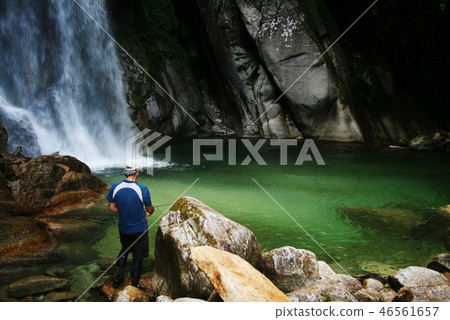 Summer of the Ookura River Valley Mystic Fudo Waterfall 46561657