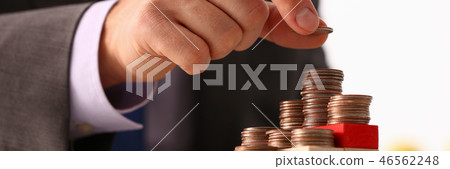 Hand businessman putting pin money 46562248