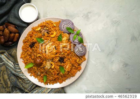 Homemade chicken Biryani. Arabic traditional food Homemade chicken Biryani. Arabic traditional food 46562319