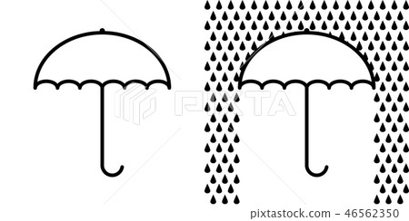 Icon umbrella sign, protection from rain, vector 46562350