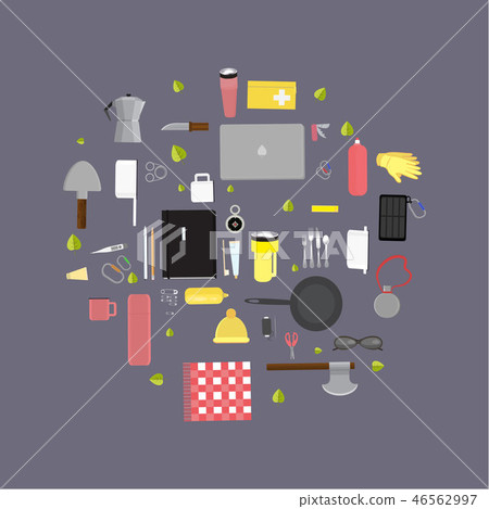 Camping supplies , set of camping stuff 46562997