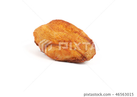 Roasted chicken breast isolated on white. Piece of meat 46563015