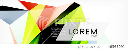 Triangle 3d polygonal art style. Future geometric design. Vector geometry futuristic illustration 46563091