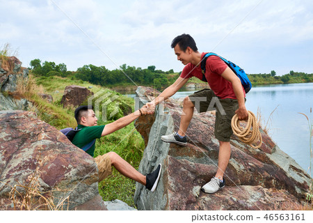 Hiking travelers Hiking travelers 46563161