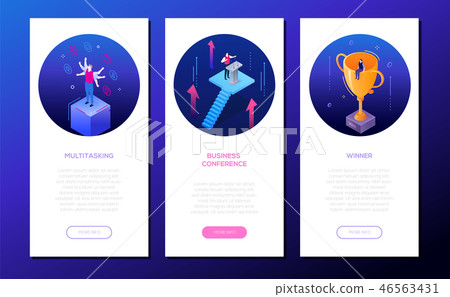 Business situations - set of isometric vector vertical web banners 46563431