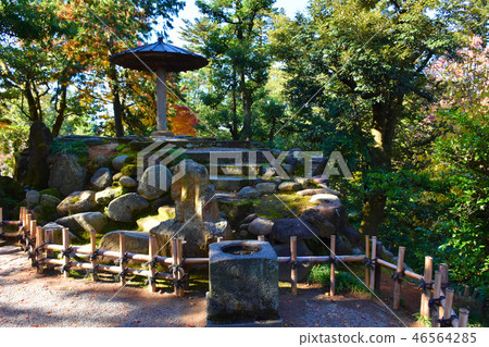 Kenrokuen Rakae's triple treasure pagoda and the rainstorm Kenrokuen Rakae's triple treasure pagoda and the rainstorm 46564285