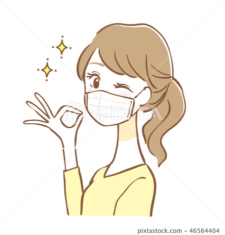 Mask Woman OK Sign - Stock Illustration [46564404] - PIXTA