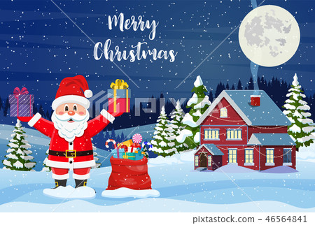 Christmas winter landscape Christmas winter landscape 46564841
