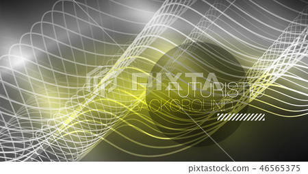 Neon lines wave background. Abstract composition Neon lines wave background. Abstract composition 46565375