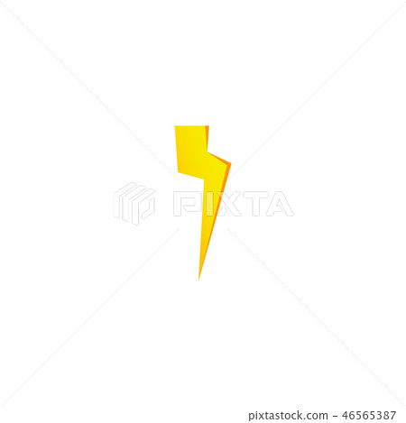 Simple yellow thunderbolt icon. 46565387