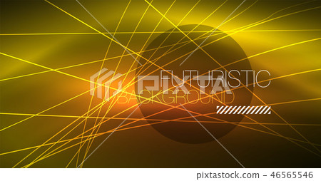 Neon glowing magic background, neon banner, night sky wallpaper. Magic light effect. Christmas 46565546