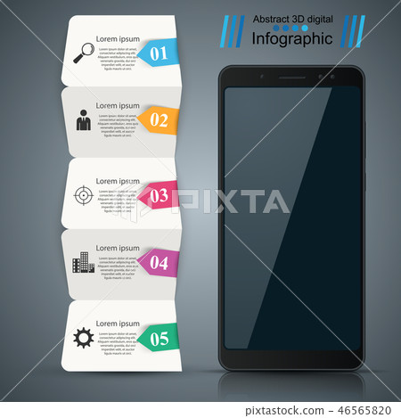 Digital Gadget, Smartphone. Business Infographic.-插圖素材 [46565820] - PIXTA圖庫