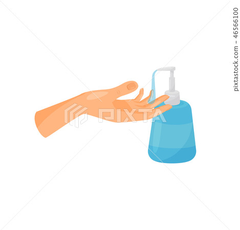 Washing hands with liquid soap, prevention of infectious diseases, health care and sanitation vector Washing hands with liquid soap, prevention of infectious diseases, health care and sanitation vector 46566100