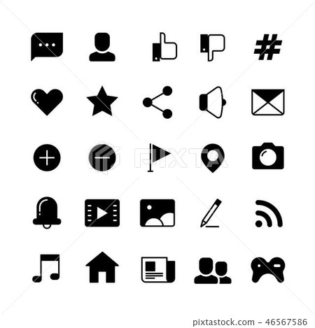 Social network vector icons set 46567586