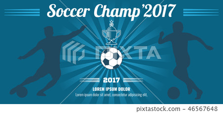 Blue horizontal football, soccer vector poster template Blue horizontal football, soccer vector poster template 46567648