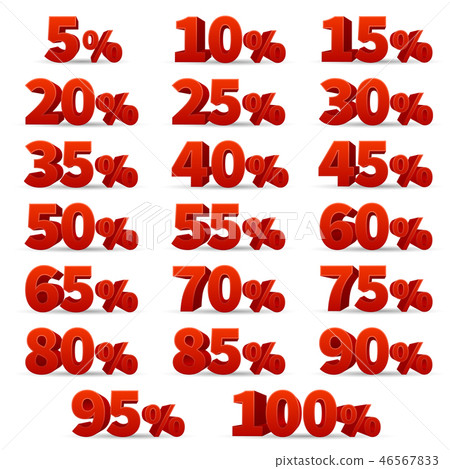 Discount 3d numbers vectors set. 10 off percent store signs 46567833