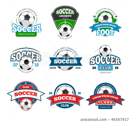 Football, soccer club vector logo, badge templates set Football, soccer club vector logo, badge templates set 46567917