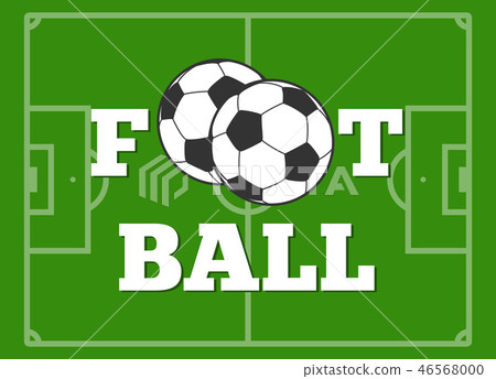 Football letters and ball green field vector illustration Football letters and ball green field vector illustration 46568000