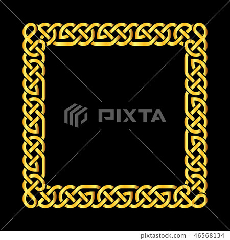 Square golden celtic knots vector frame 46568134