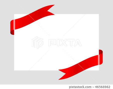 Stylish red ribbon on white paper background Stylish red ribbon on white paper background 46568982