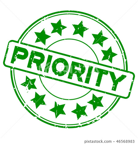 Grunge green priority wording round seal stamp Grunge green priority wording round seal stamp 46568983