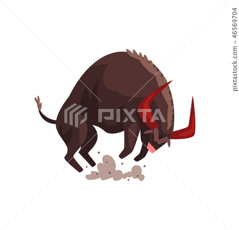 Furious bull, bullfighting, corrida performance vector Illustration on a white background Furious bull, bullfighting, corrida performance vector Illustration on a white background 46569704