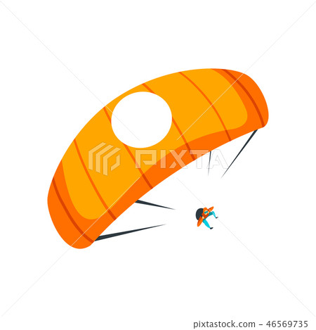 Skydiver flying with parachute in the sky, skydiving, parachuting extreme sport vector Illustration Skydiver flying with parachute in the sky, skydiving, parachuting extreme sport vector Illustration 46569735