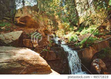 waterfall in the forest waterfall in the forest 46571619
