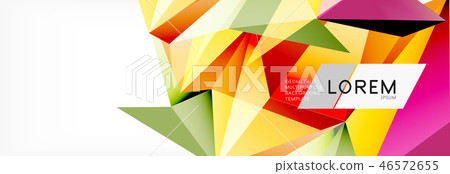 Triangle 3d polygonal art style. Future geometric design. Vector geometry futuristic illustration 46572655