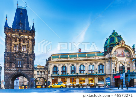 The Powder Tower and the Municipal house in Old City of Prague The Powder Tower and the Municipal house in Old City of Prague 46573271