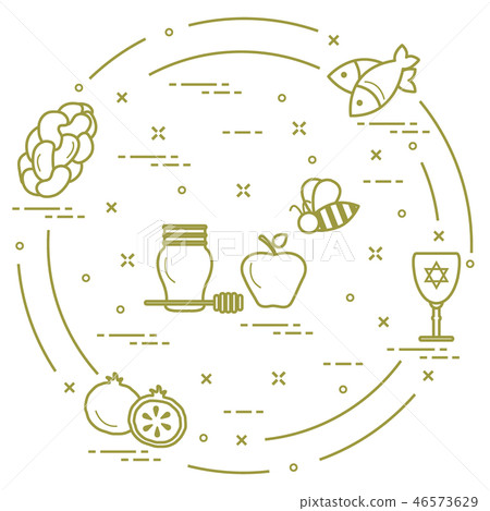 Jewish traditional treats and symbols 46573629