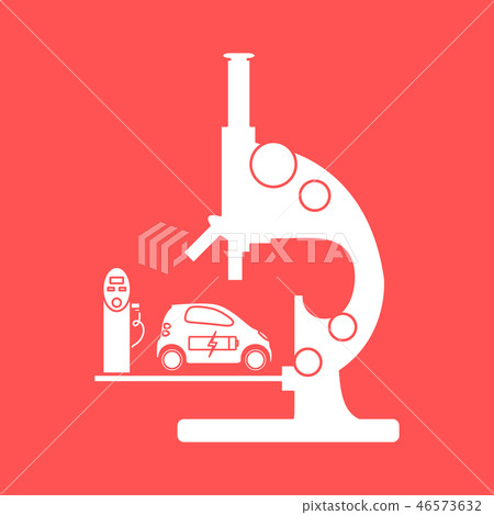 Microscope, electric car, charging station 46573632