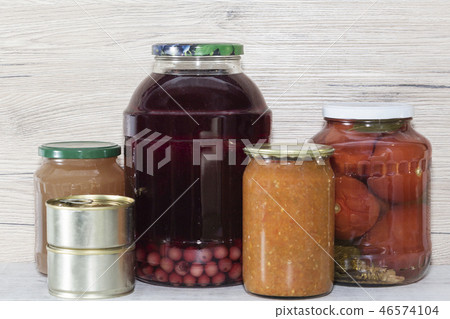 Storage shelves in pantry with homemade Storage shelves in pantry with homemade 46574104