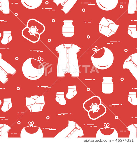 Newborn baby seamless pattern 46574351