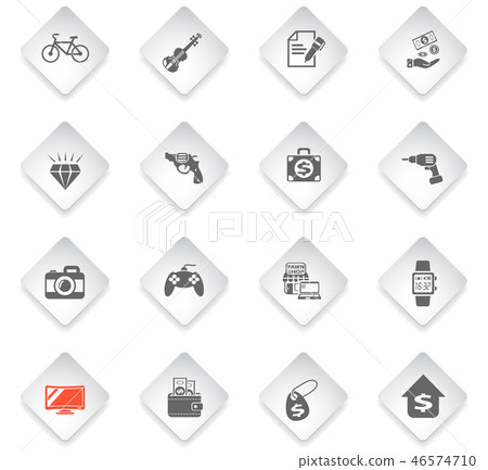 pawn shop icon set 46574710