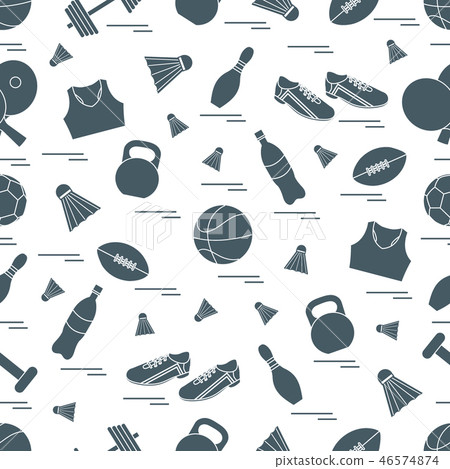 Seamless pattern on the sports theme sports and 46574874