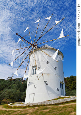 [Shodojima]希臘風車在橄欖園（風車） 46575216