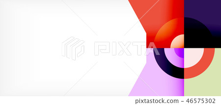 Geometric colorful shapes composition abstract background. Minimal dynamic design Geometric colorful shapes composition abstract background. Minimal dynamic design 46575302