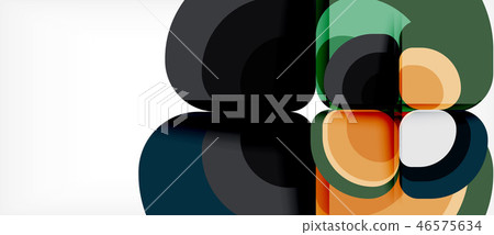 Round triangles geometric shapes composition 46575634