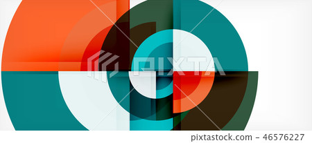 Modern geometric circles abstract background, colorful round shapes with shadow effects Modern geometric circles abstract background, colorful round shapes with shadow effects 46576227